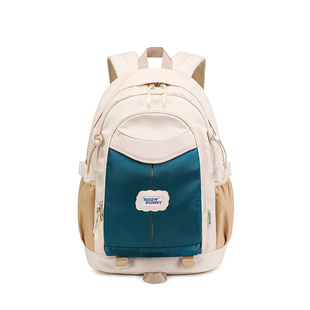 meowbunny 美式复古小众书包初中女生高中生大容量双肩包电脑背包