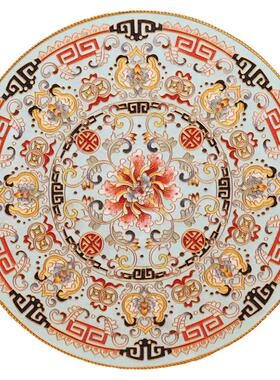 碳盘摆件吉祥如意掐丝珐琅彩新中式客厅玄关坐盘景泰蓝手工礼品