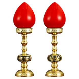 黄铜波灯供佛神台灯仙堂财神插电佛前供灯家用led电蜡烛灯长明灯