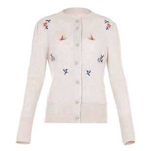 【斓曦同款】花木深新中式刺绣毛衣外套女装中国风羊毛针织开衫女