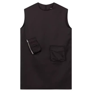 WE11DONE 秋季女士口袋装饰无袖圆领短款连衣裙银泰百货 301604