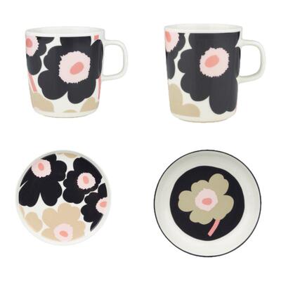 芬兰Marimekko玛莉美歌Unikko26年新品 炭灰粉 粉白沙 马克杯 碗