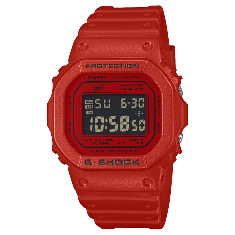 卡西欧Casio红色原点系列定制礼盒时尚潮流运动手表DW-5600RRB
