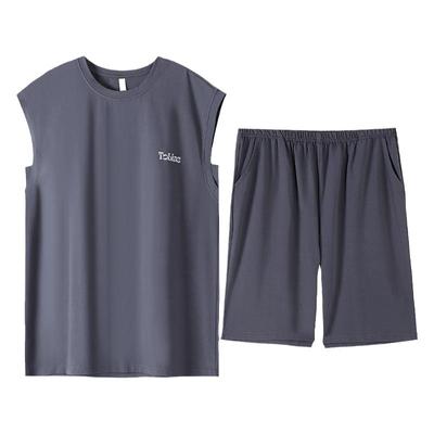 凉感睡衣男士夏季纯棉背心家居服