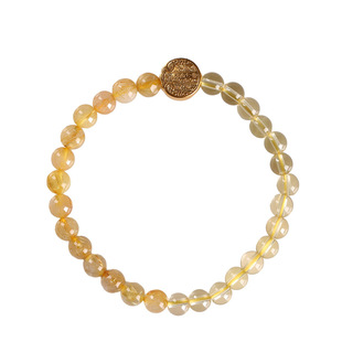 灵机麦玲玲财神手链金黄水晶金发晶钱母手串水晶高级感手饰推荐女