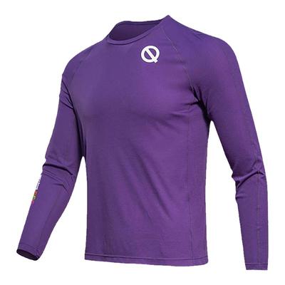 轻功呼吸方格交叠领长袖运动T