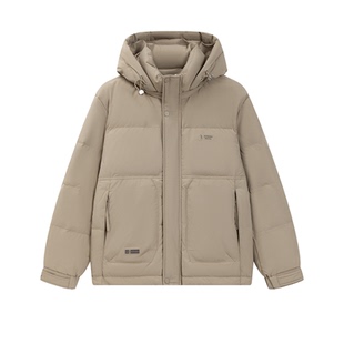 2025新款男士短款连帽可脱卸领羽绒服加厚保暖白鸭绒外套商场同款