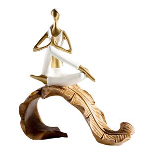 健身运动瑜伽摆件创意客厅普拉提少女人物造型工艺装饰开业礼品