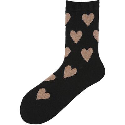 Tabio撞色心形袜子女可爱百搭