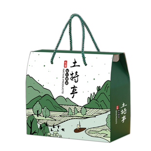 过年绿色土特产包装盒笋干山珍礼盒空盒年货大礼包菌菇礼品盒定制