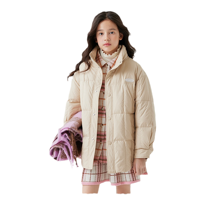 巴拉巴拉女童羽绒服中长款外套厚
