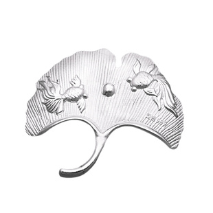 嘉亿珠宝银莲花老茶纯银泡茶银叶子泡茶伴侣银茶叶茶宠茶配件摆件