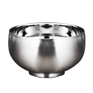 316不锈钢碗双层汤碗加厚隔热防烫学生铁饭碗儿童吃饭磨砂防刮花