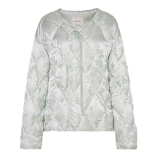 90白鹅绒』naivee纳薇冬新中式盘扣提花斜襟短款羽绒服女