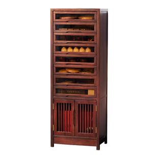 新中式实木牙科柜茶杯茶具收纳文玩首饰置物柜中古风落地多抽屉柜