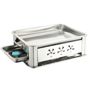 烤鱼炉不锈钢商用餐厅烤鱼盘家用碳烤炉无烟木炭炉长方形酒精炉