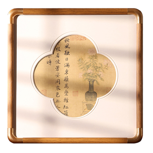 正方形画框空框相框仿铜圆角装裱书法裱画国画刺绣外框架定制挂墙
