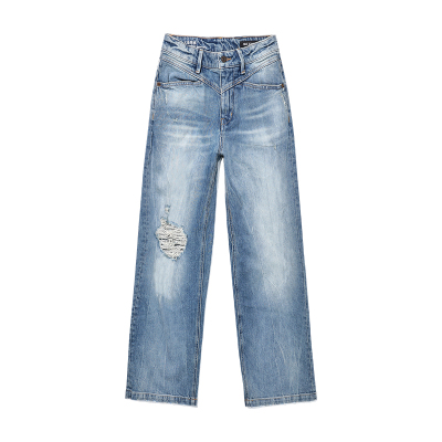 直筒裤ABLEJEANS破洞