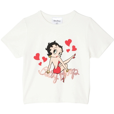 SLY x Betty Boop联名夏季新品水钻修身短袖T恤030ISR01-4661