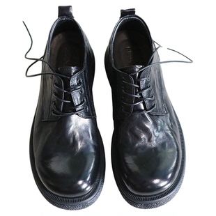 巨柔软舒适！手抓纹头层黄牛皮！4.5厘米Q弹软底羊皮里休闲皮鞋男