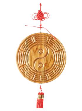 桃木门口大门木雕装饰品八卦镜