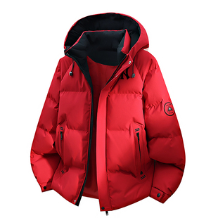 奥莱2026新年款羽绒服中国红色春节过本命年男女情侣冬季圣诞外套