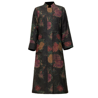 香薇姿真丝香云纱风衣女款外套秋