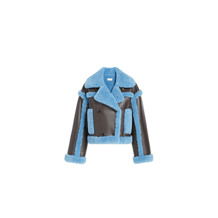 【高级环保皮草】欧时力机能风PU皮外套女春装保暖