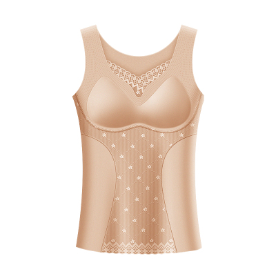 带胸垫德绒保暖背心女
