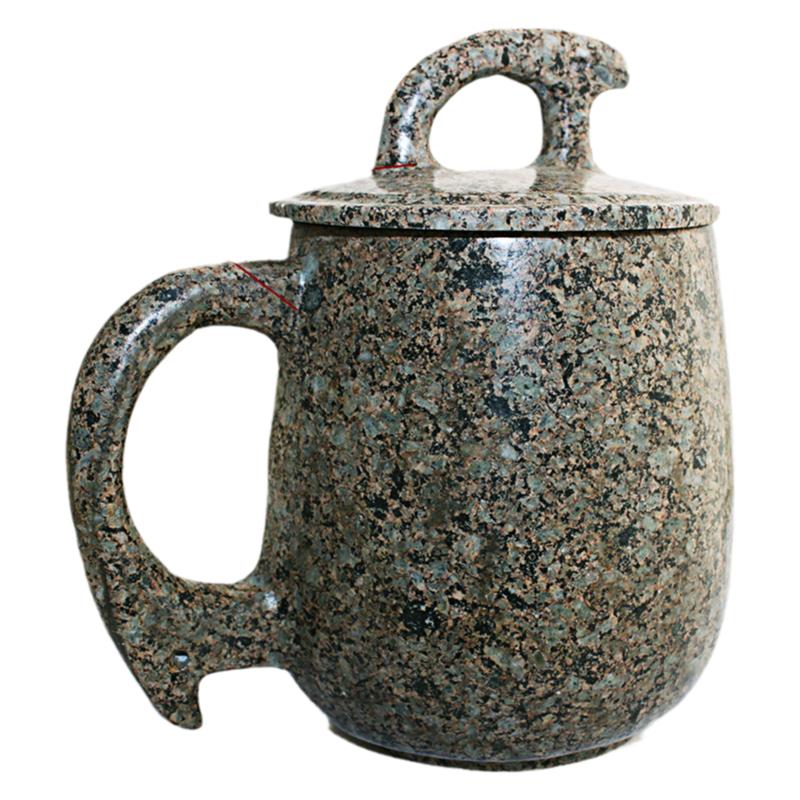内蒙中华麦饭石水杯雕刻个性杯子茶杯