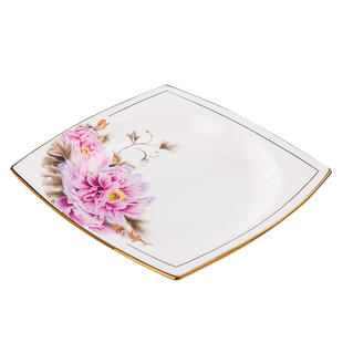 好看精致的餐具轻奢漂亮高颜值碗盘散件自由搭配碗玫瑰花盘子单个