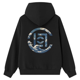 CLOTTEEbyCLOT陈冠希主理经典C标印花连帽卫衣情侣款宽松帽衫外套