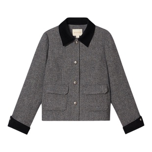 诗篇专选小香风毛呢外套女翻领短款呢子短外套2026春季新款