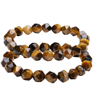 周六福金虎眼手串情侣款水晶半宝木变石手串新年礼物官方旗舰店