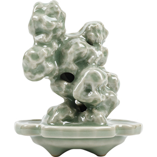 寻心蕉月色太湖石摆件陶瓷家用茶道茶玩桌面装饰新中式创意小摆件