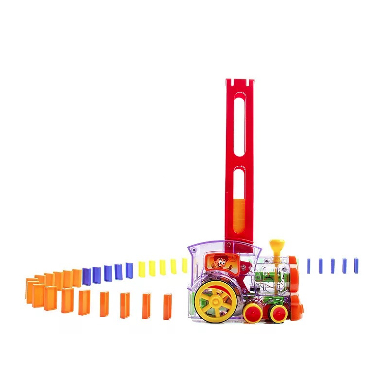 多米诺骨牌自动发牌投放电动小火车玩具3-6-8岁 儿童益智网红玩具