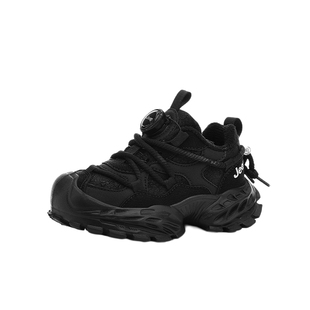 Jeep童鞋儿童加绒二棉运动鞋男童鞋子2025秋冬新款女童皮面老爹鞋