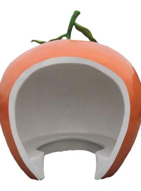 大型脐橙屋凉亭雕像果园建筑装饰玻璃钢橘子卡通雕塑水果娃娃摆件