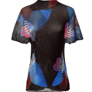 PY女装 日本褶衣上衣女夏季新款三宅褶皱一生高领薄打底衣T恤女装