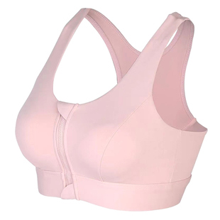 专业高强度防震聚拢一体式胸垫瑜伽服外穿健身衣女前拉链运动内衣