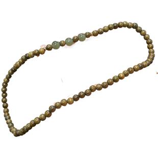 天然阿根廷绿檀木搭配和田玉双圈手串男女生木质文玩中式佛珠手链