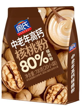 周氏中老年高钙无蔗糖核桃粉700g