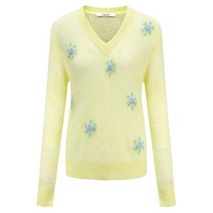 tanni新款百搭清新淑女混纺V领套头针织衫TM11KN052A