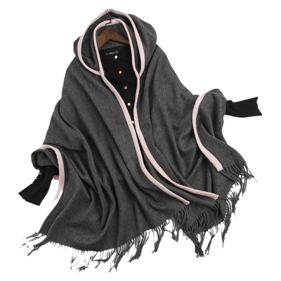 橘语带帽个性时尚风流行空调披肩