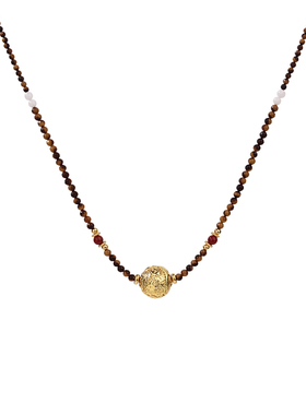 宫中礼天然虎眼石项链女款新中式国风高级感锁骨链2025新款爆款