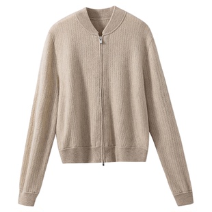 【贵妇级舒适】羊毛+羊绒 老钱风棒球领针织开衫+松紧腰长裤套装