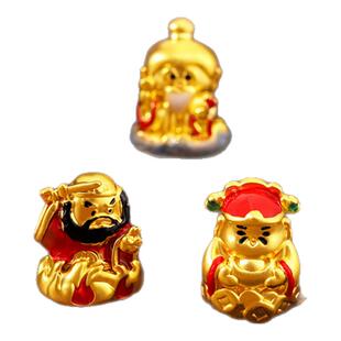 诗普琳 足金黄金可爱神仙卡通 月老财神转运珠女5D硬手链手串 DIY