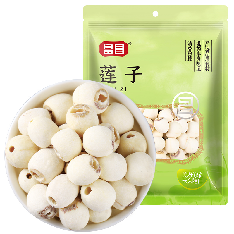 富昌莲子磨皮白莲子羹连子去芯