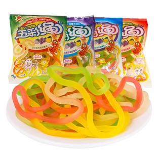 优卡五彩绳软糖小零食橡皮糖果8090后零食儿童散装怀旧小吃休闲