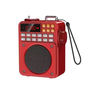 爱华666调频FM收音机插卡蓝牙音箱一键录音带应急手电老人听戏机